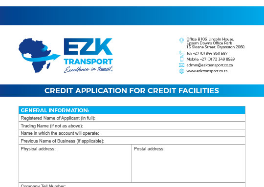 Credit Application Form